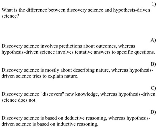 hypothesis science vs discovery